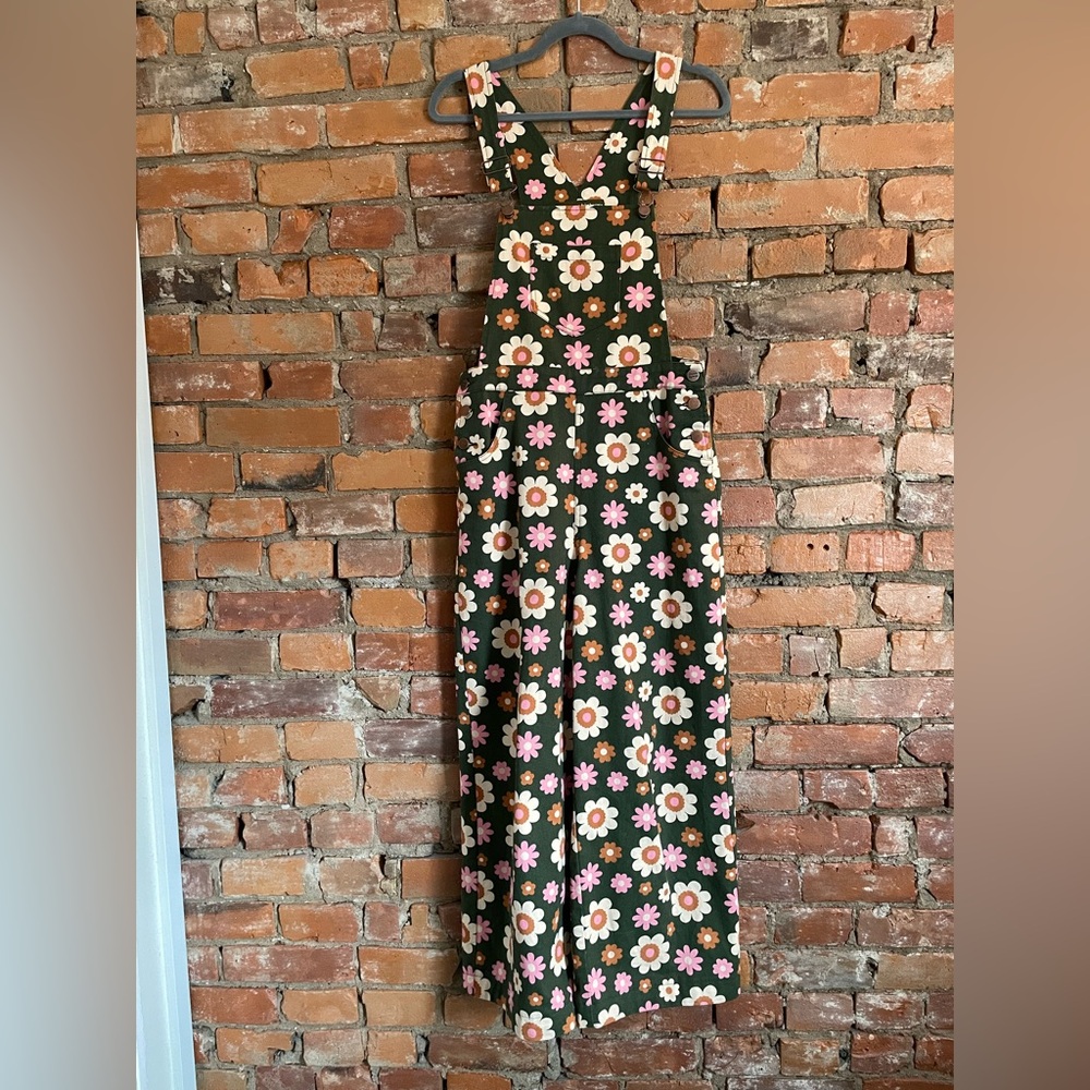 Princess Highway Green Floral Overalls